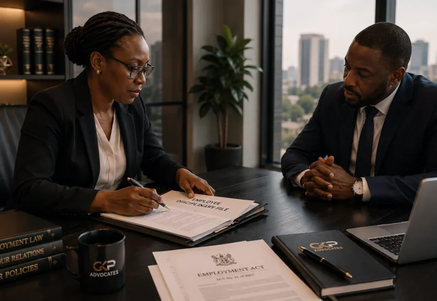 Employment lawyer advising an employer on employee termination in Kenya